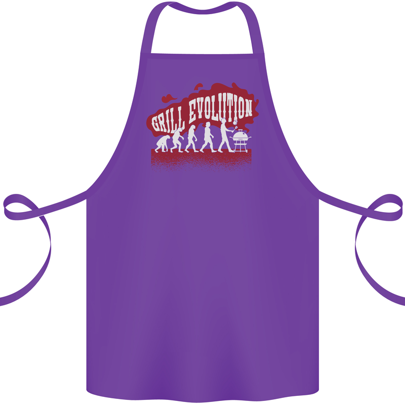 Grill Evolution Funny BBQ Cotton Apron 100% Organic Purple