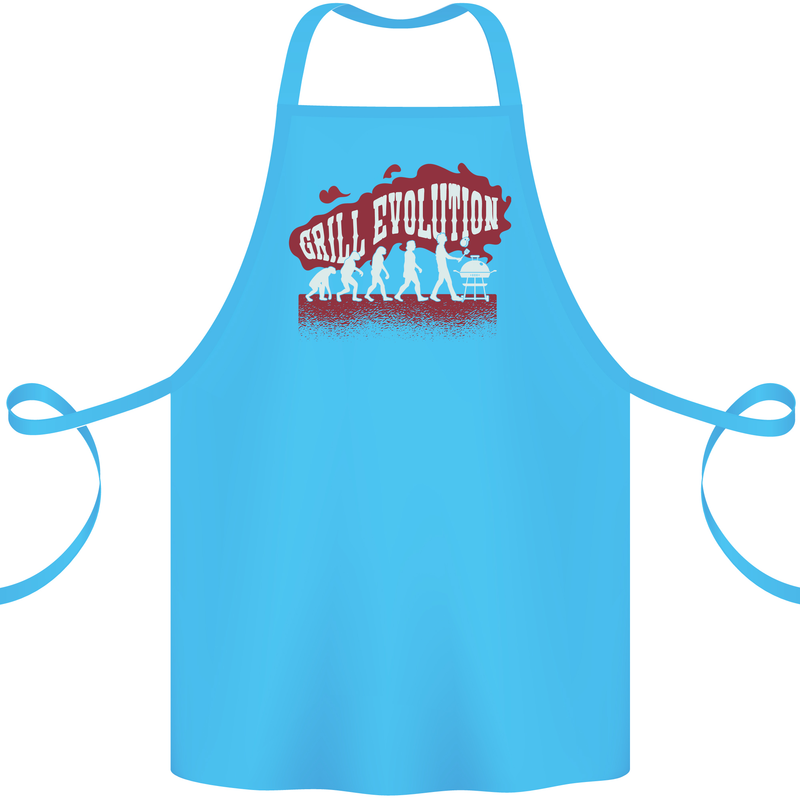 Grill Evolution Funny BBQ Cotton Apron 100% Organic Turquoise