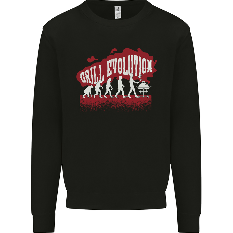 Grill Evolution Funny BBQ Kids Sweatshirt Jumper Black
