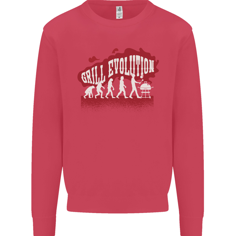 Grill Evolution Funny BBQ Kids Sweatshirt Jumper Heliconia