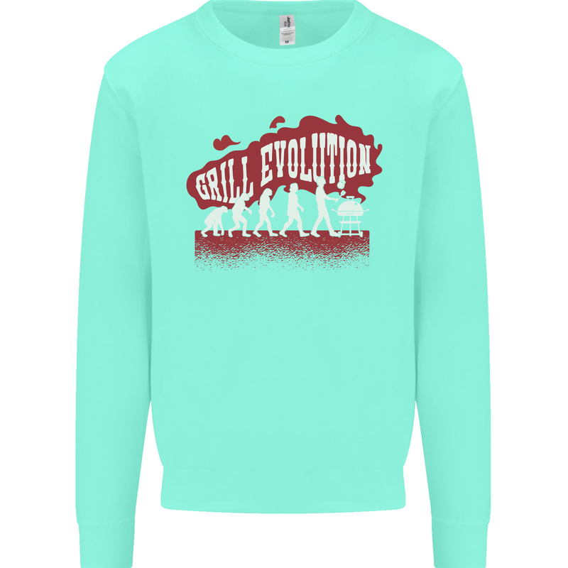 Grill Evolution Funny BBQ Kids Sweatshirt Jumper Peppermint