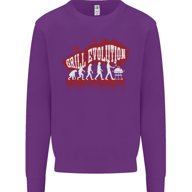 Grill Evolution Funny BBQ Kids Sweatshirt Jumper Purple
