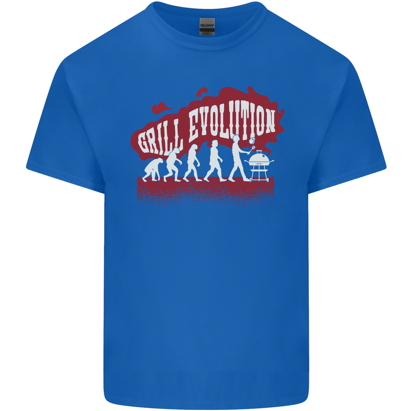 Grill Evolution Funny BBQ Kids T-Shirt Childrens Royal Blue
