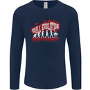Grill Evolution Funny BBQ Mens Long Sleeve T-Shirt Navy Blue