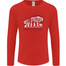 Grill Evolution Funny BBQ Mens Long Sleeve T-Shirt Red