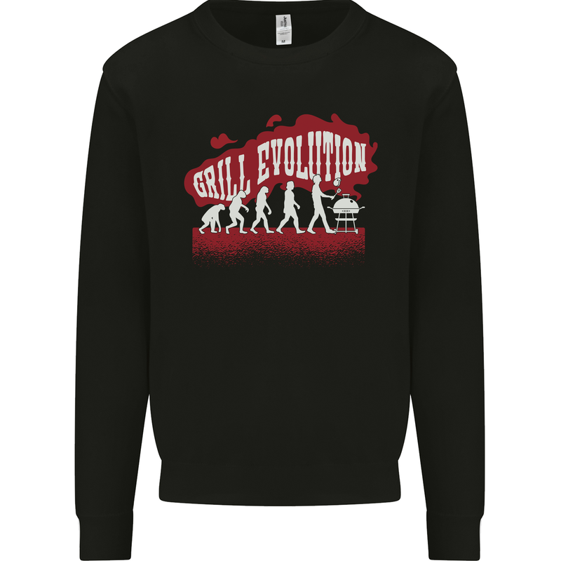 Grill Evolution Funny BBQ Mens Sweatshirt Jumper Black