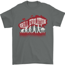 Grill Evolution Funny BBQ Mens T-Shirt 100% Cotton Charcoal