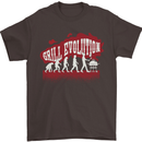 Grill Evolution Funny BBQ Mens T-Shirt 100% Cotton Dark Chocolate