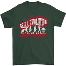 Grill Evolution Funny BBQ Mens T-Shirt 100% Cotton Forest Green