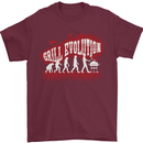 Grill Evolution Funny BBQ Mens T-Shirt 100% Cotton Maroon
