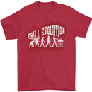 Grill Evolution Funny BBQ Mens T-Shirt 100% Cotton Red