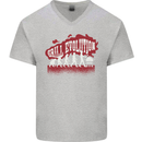Grill Evolution Funny BBQ Mens V-Neck Cotton T-Shirt Sports Grey