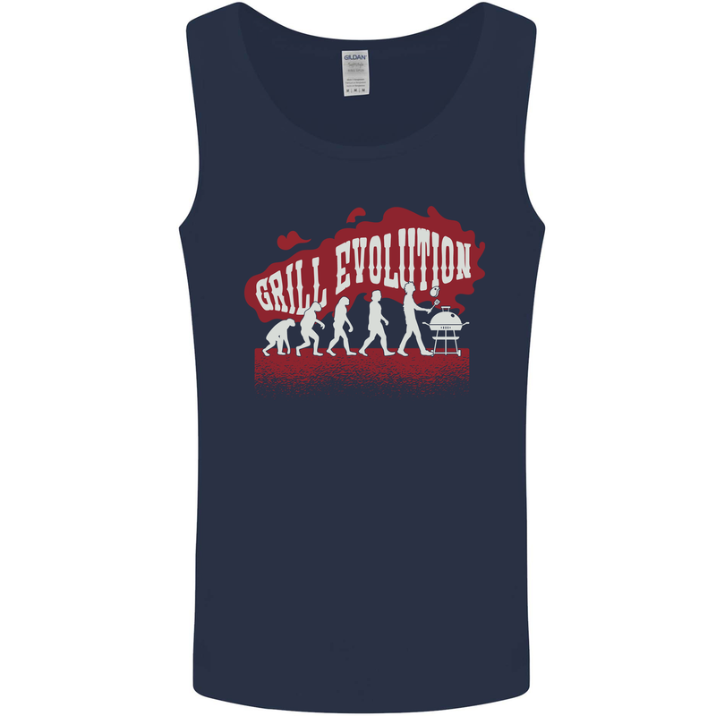Grill Evolution Funny BBQ Mens Vest Tank Top Navy Blue