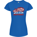 Grill Evolution Funny BBQ Womens Petite Cut T-Shirt Royal Blue