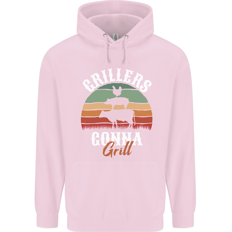 Grillers Gonna Grill BBQ Food Childrens Kids Hoodie Light Pink