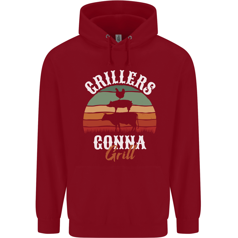 Grillers Gonna Grill BBQ Food Childrens Kids Hoodie Red