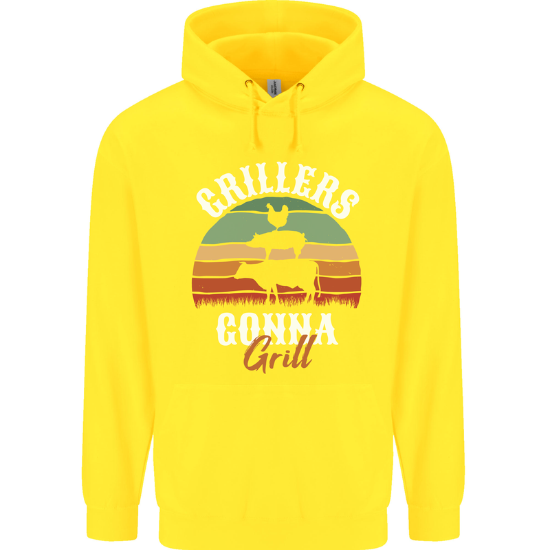 Grillers Gonna Grill BBQ Food Childrens Kids Hoodie Yellow