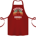 Grillers Gonna Grill BBQ Food Cotton Apron 100% Organic Maroon