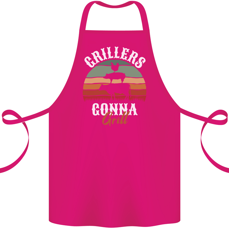 Grillers Gonna Grill BBQ Food Cotton Apron 100% Organic Pink