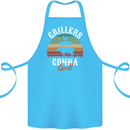 Grillers Gonna Grill BBQ Food Cotton Apron 100% Organic Turquoise