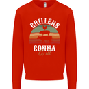 Grillers Gonna Grill BBQ Food Kids Sweatshirt Jumper Bright Red