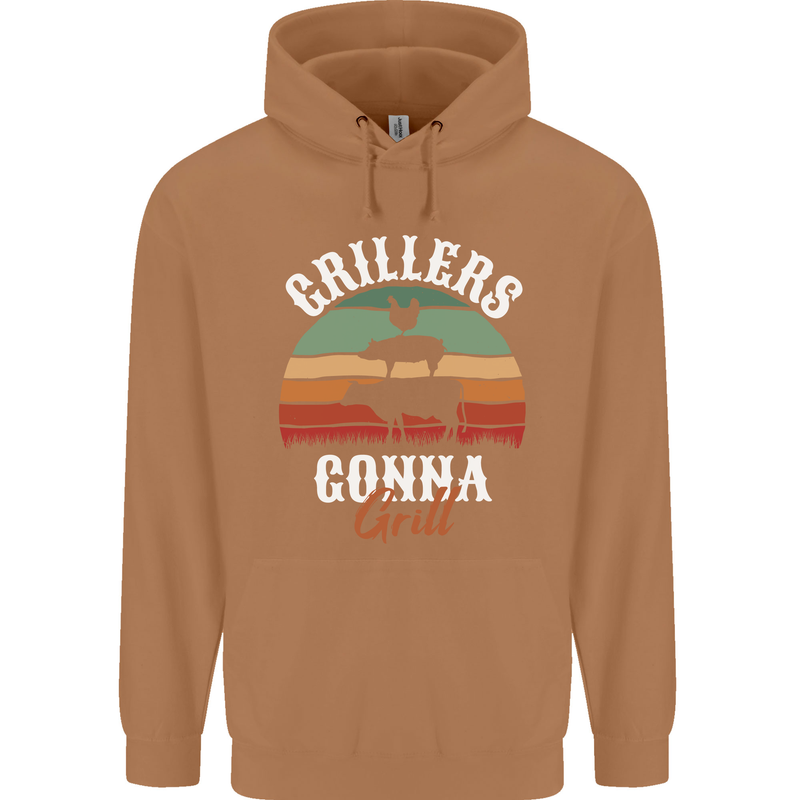 Grillers Gonna Grill BBQ Food Mens 80% Cotton Hoodie Caramel Latte