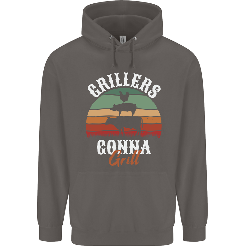 Grillers Gonna Grill BBQ Food Mens 80% Cotton Hoodie Charcoal