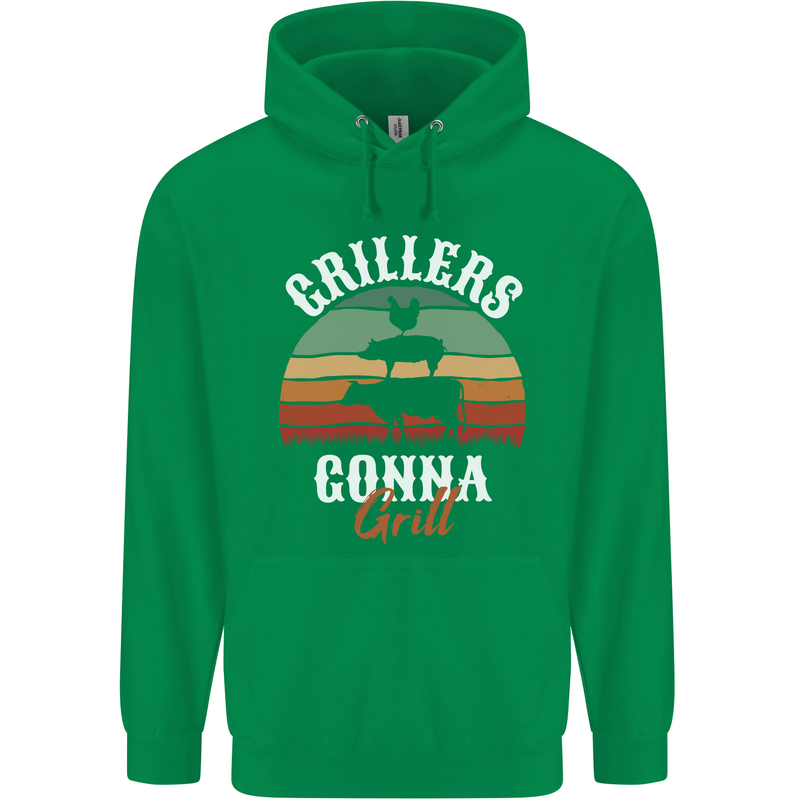 Grillers Gonna Grill BBQ Food Mens 80% Cotton Hoodie Irish Green
