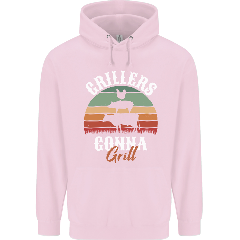 Grillers Gonna Grill BBQ Food Mens 80% Cotton Hoodie Light Pink