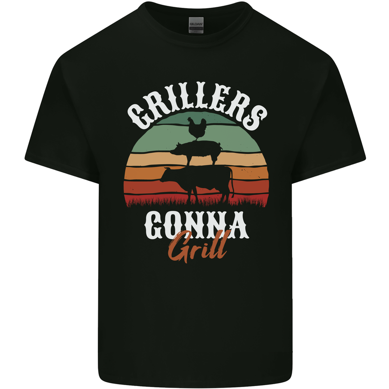 Grillers Gonna Grill BBQ Food Mens Cotton T-Shirt Tee Top Black