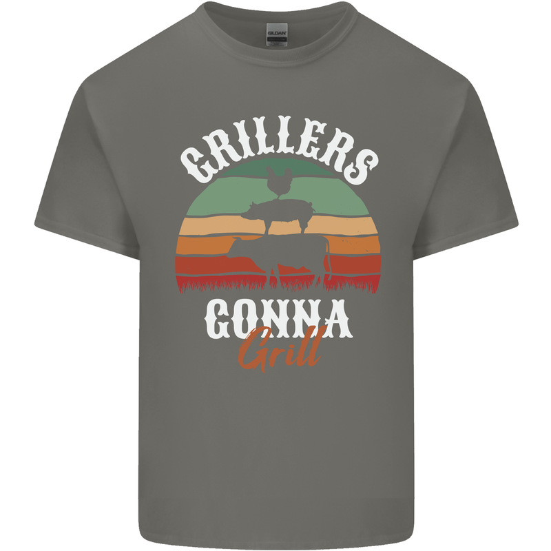 Grillers Gonna Grill BBQ Food Mens Cotton T-Shirt Tee Top Charcoal