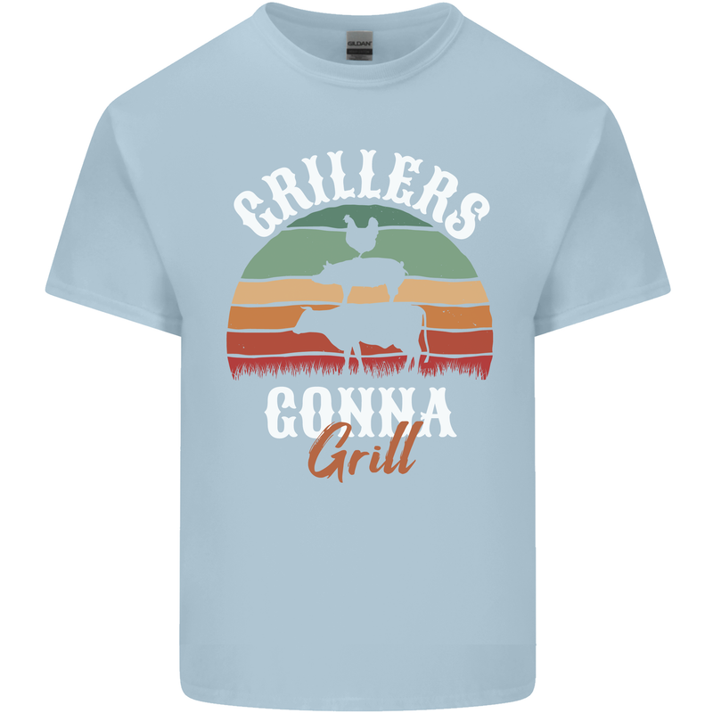 Grillers Gonna Grill BBQ Food Mens Cotton T-Shirt Tee Top Light Blue