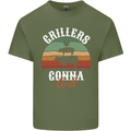 Grillers Gonna Grill BBQ Food Mens Cotton T-Shirt Tee Top Military Green