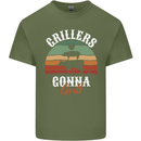 Grillers Gonna Grill BBQ Food Mens Cotton T-Shirt Tee Top Military Green