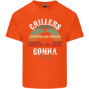 Grillers Gonna Grill BBQ Food Mens Cotton T-Shirt Tee Top Orange