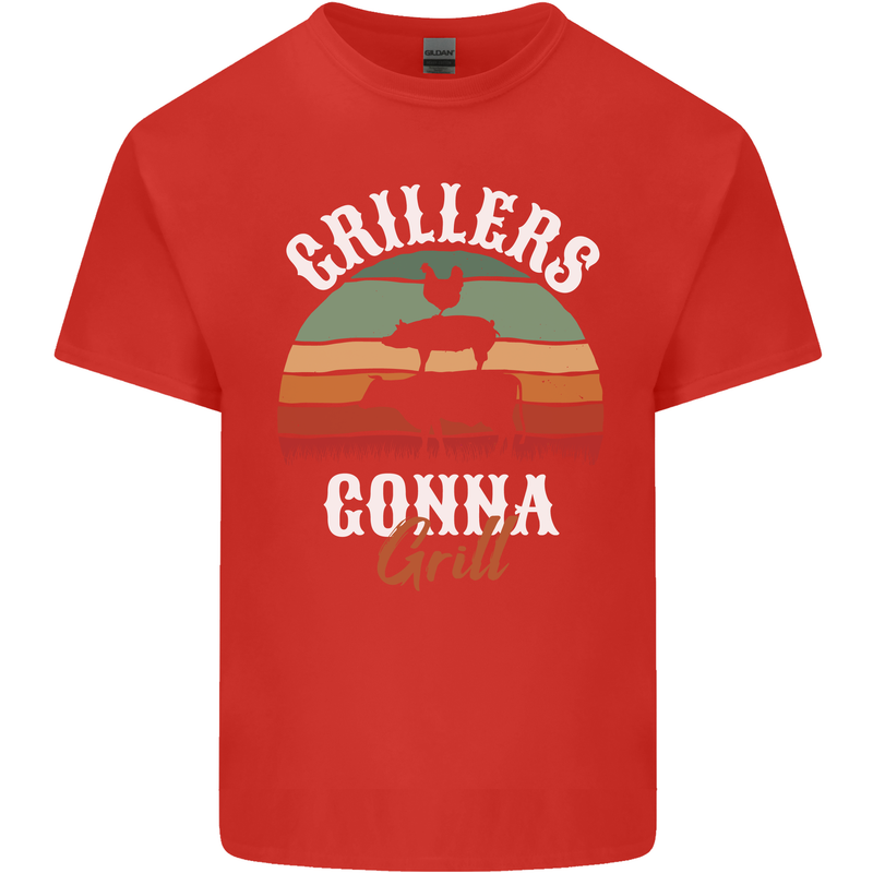 Grillers Gonna Grill BBQ Food Mens Cotton T-Shirt Tee Top Red
