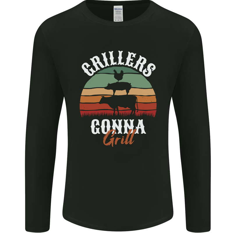 Grillers Gonna Grill BBQ Food Mens Long Sleeve T-Shirt Black