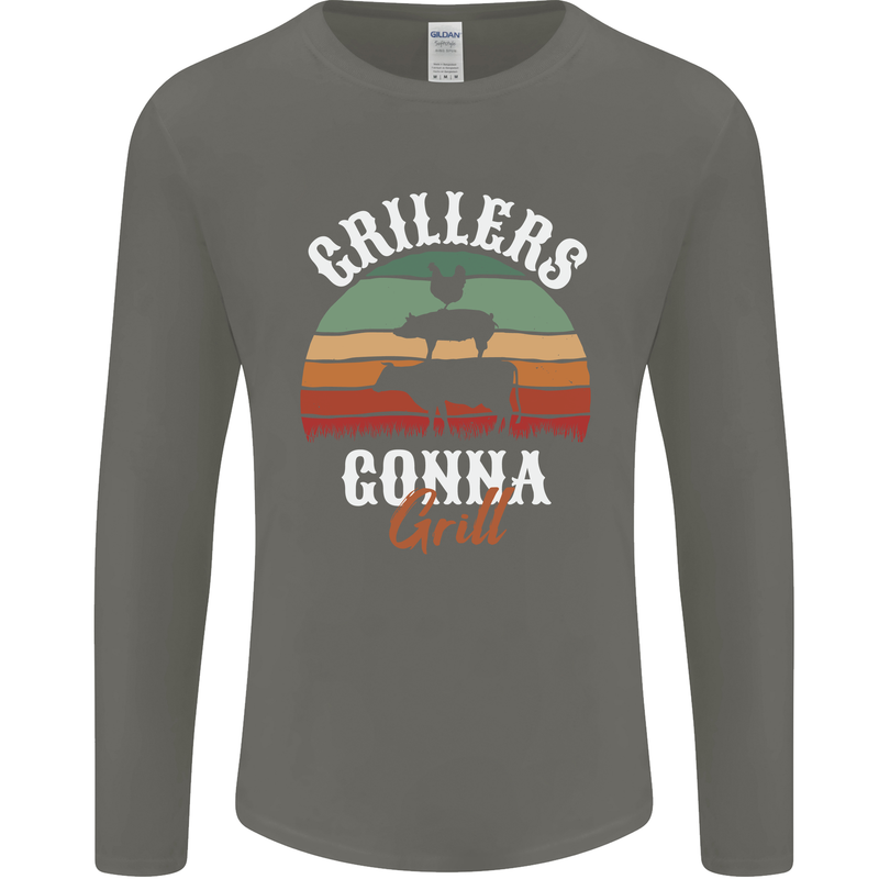 Grillers Gonna Grill BBQ Food Mens Long Sleeve T-Shirt Charcoal