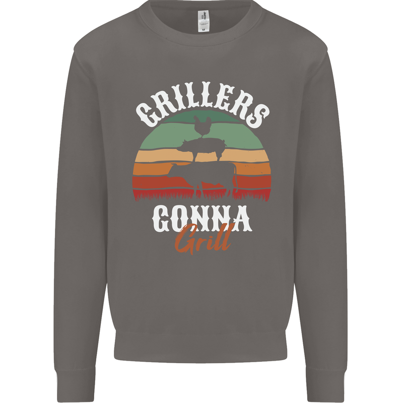 Grillers Gonna Grill BBQ Food Mens Sweatshirt Jumper Charcoal