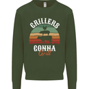 Grillers Gonna Grill BBQ Food Mens Sweatshirt Jumper Forest Green