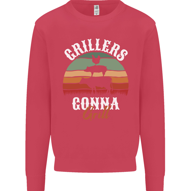 Grillers Gonna Grill BBQ Food Mens Sweatshirt Jumper Heliconia