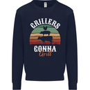 Grillers Gonna Grill BBQ Food Mens Sweatshirt Jumper Navy Blue