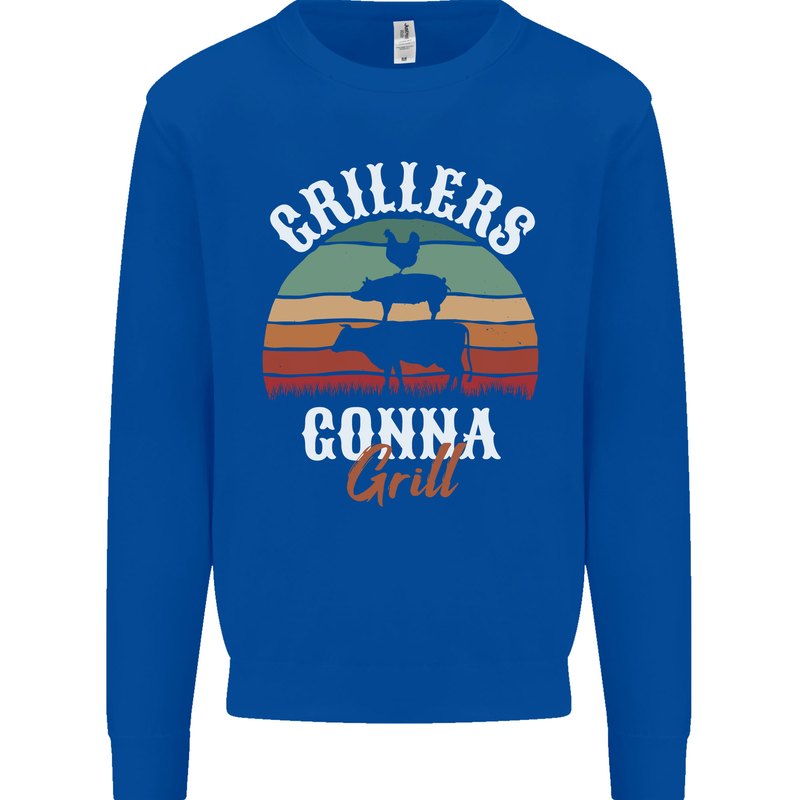 Grillers Gonna Grill BBQ Food Mens Sweatshirt Jumper Royal Blue