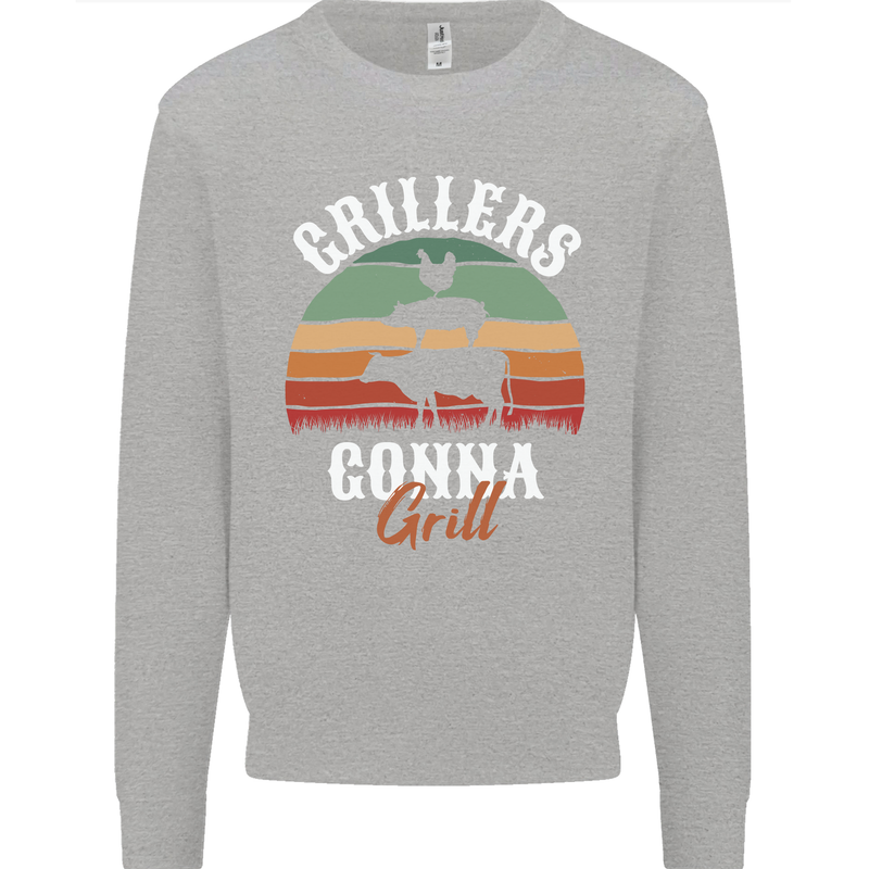 Grillers Gonna Grill BBQ Food Mens Sweatshirt Jumper Sports Grey
