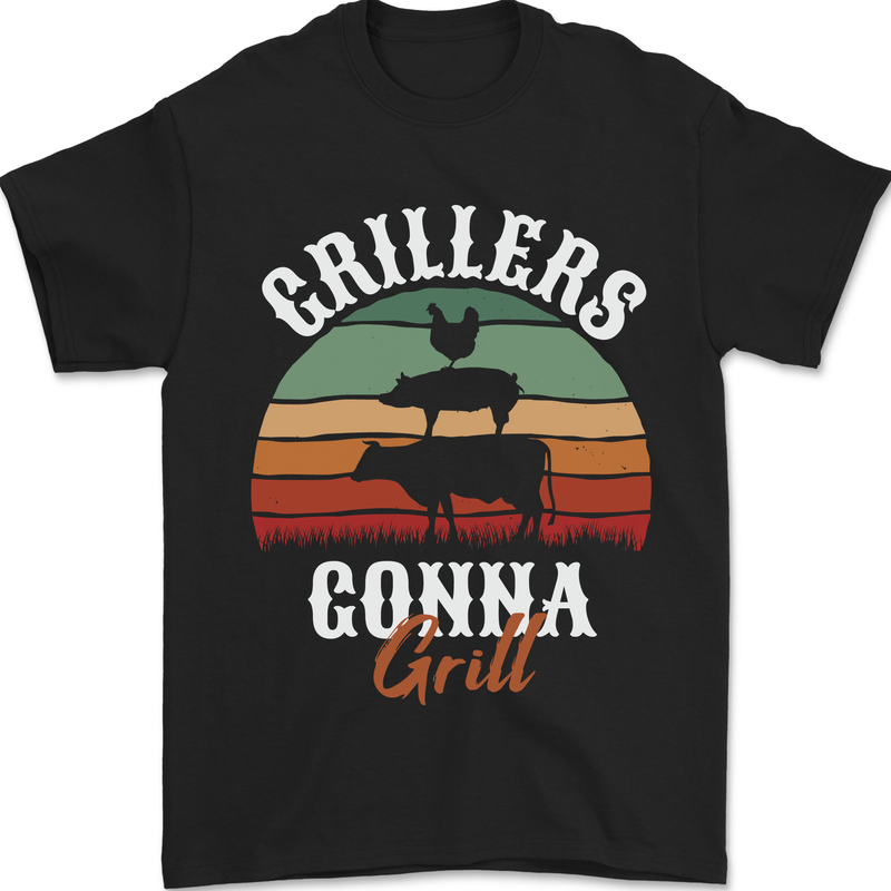 Grillers Gonna Grill BBQ Food Mens T-Shirt 100% Cotton Black