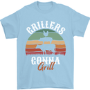 Grillers Gonna Grill BBQ Food Mens T-Shirt 100% Cotton Light Blue