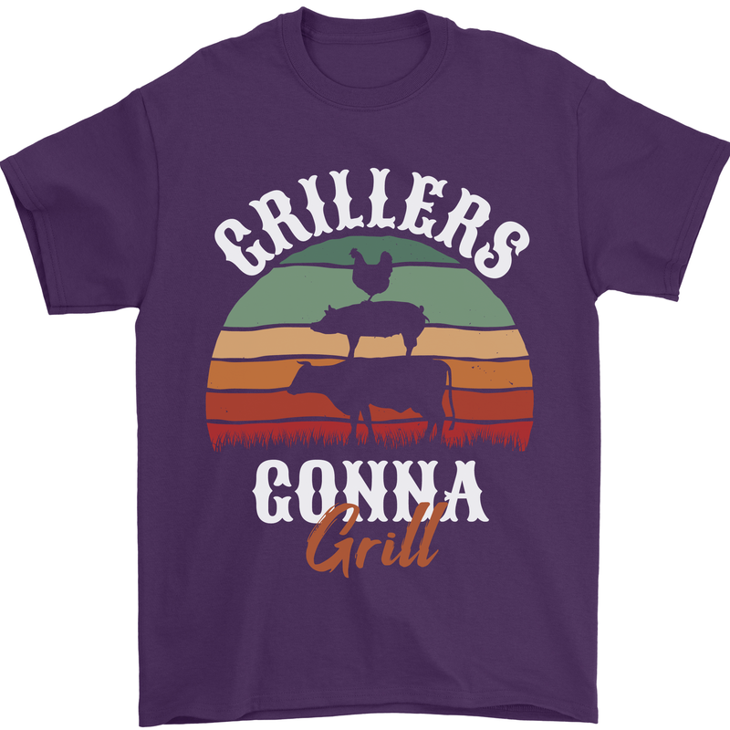 Grillers Gonna Grill BBQ Food Mens T-Shirt 100% Cotton Purple