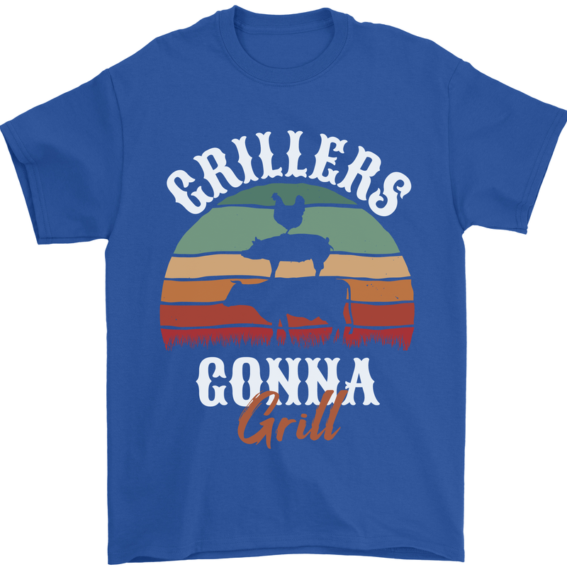 Grillers Gonna Grill BBQ Food Mens T-Shirt 100% Cotton Royal Blue