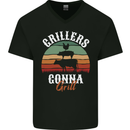 Grillers Gonna Grill BBQ Food Mens V-Neck Cotton T-Shirt Black