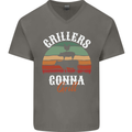 Grillers Gonna Grill BBQ Food Mens V-Neck Cotton T-Shirt Charcoal